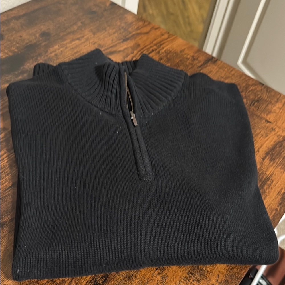 Men's Black Half-Zip Sweater